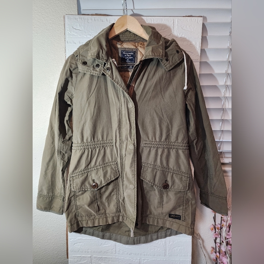 Abercrombie & Fitch Olive Green Utility Jacket XS - Picture 2 of 9